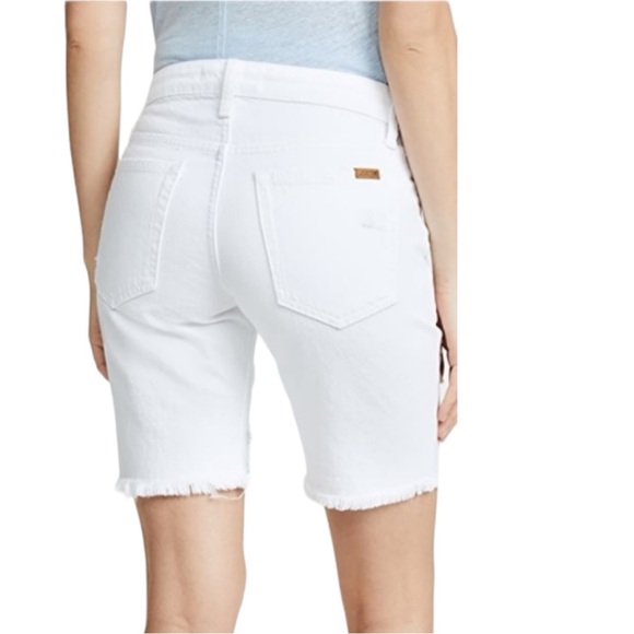 Joe’s Jeans Distressed White Bermuda Denim Shorts - Picture 3 of 15